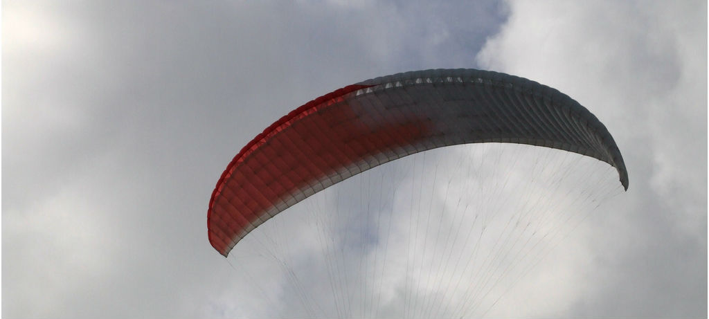 A parachute canopy.